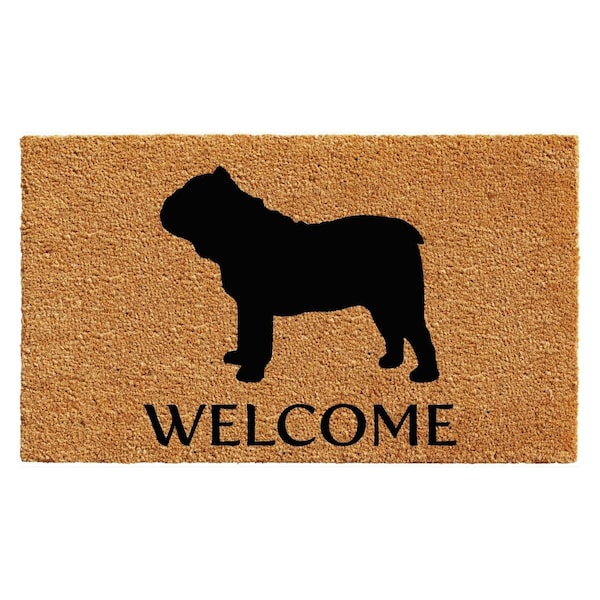 Configuracion 17 x 29 in. Bulldog Rectangular Doormat Natural & Black CO3367107 - main
